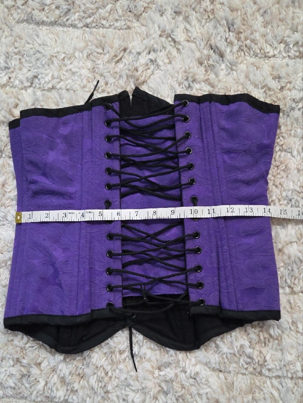 Purple Lace-Up Waist Cincher Corset - Picture 3 of 9